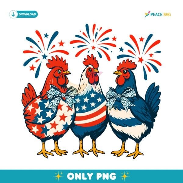 Patriotic Usa Rooster American Coquette 4Th Of July PNG