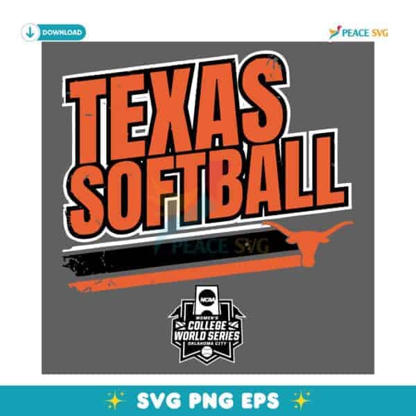 Retro Texas Softball College World Series Bold Stripe Graphic SVG