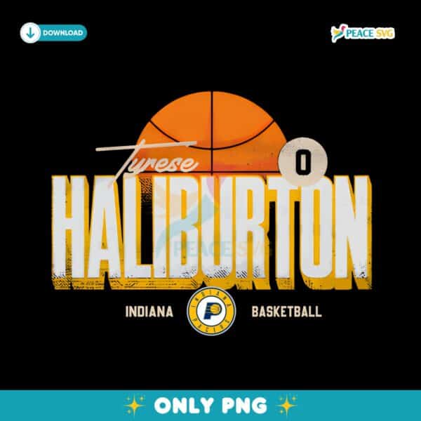 Retro Vintage Tyrese Haliburton Indiana Pacers Basketball Label PNG