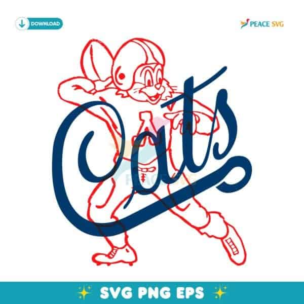 Retro Vintage Wildcats Football 1953 Logo Mascot SVG