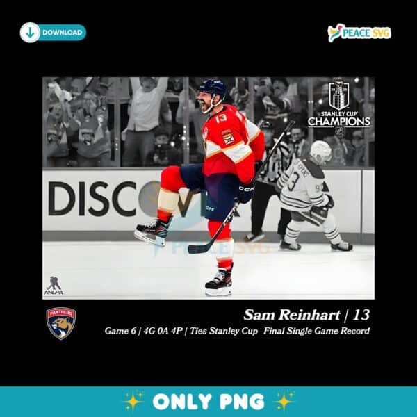 Sam Reinhart Florida Panthers 2025 Stanley Cup Champions Moment PNG