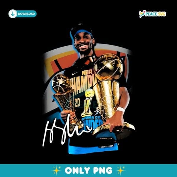 Sga Oklahoma City Thunder Nba Champion Double Trophy PNG