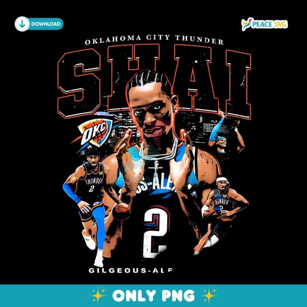 Shai Gilgeous Alexander Oklahoma City Thunder Retro All Star Tribute PNG