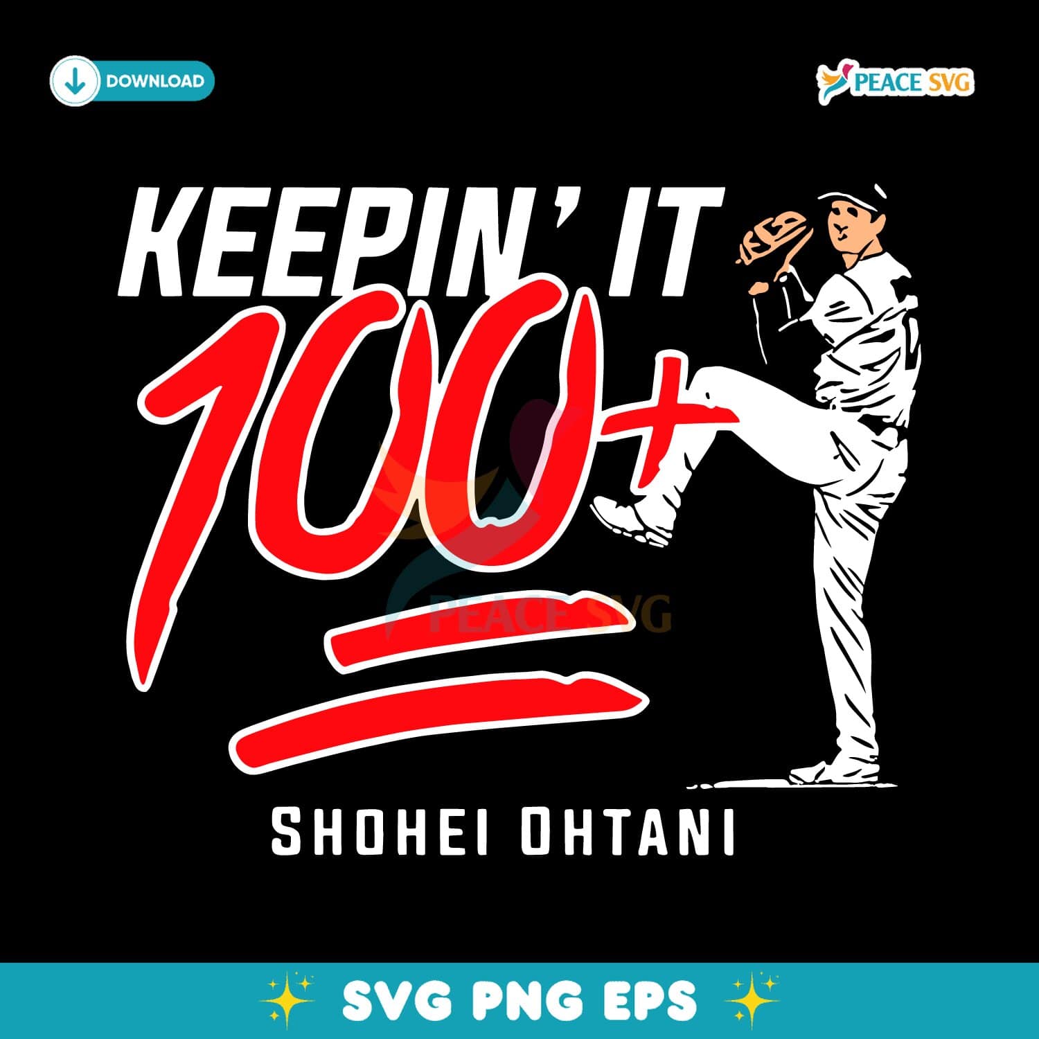 Shohei Ohtani Keepin It 100 Plus Los Angeles Dodgers Players SVG