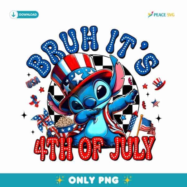 Stitch Dab Pose 4Th Of July Independence Day Celebration PNG