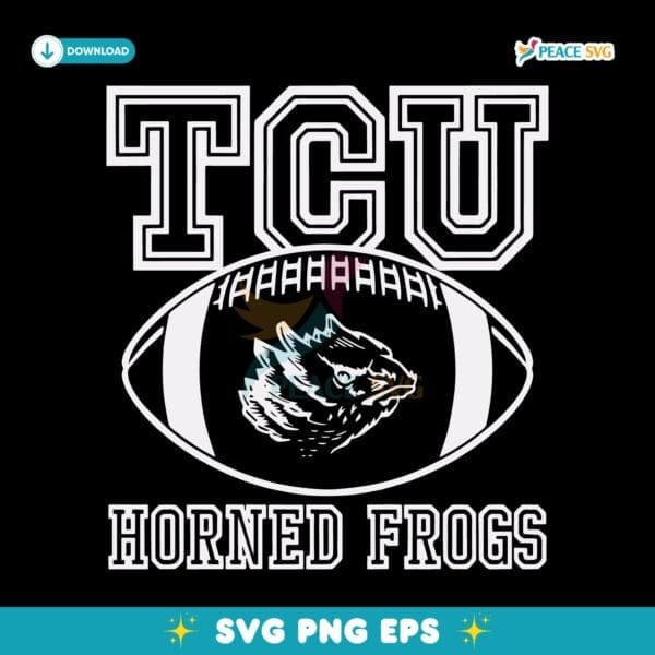 Tcu Horned Frogs Retro Football Logo Graphic SVG