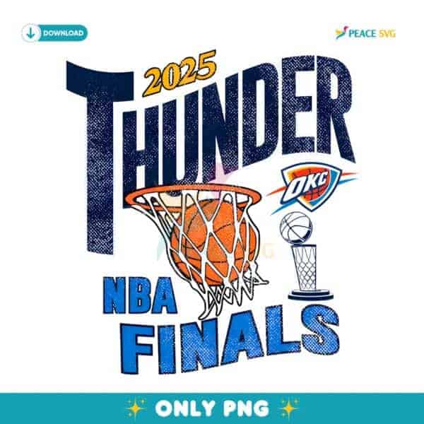 Thunder 2025 Basketball Net Nba Finals Retro Hoop PNG