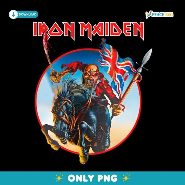 Trooper Warrior On Horse Iron Maiden Vintage Heavy Metal PNG