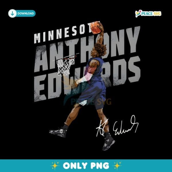 Vintage Anthony Edwards Minnesota Timberwolves Dunk PNG