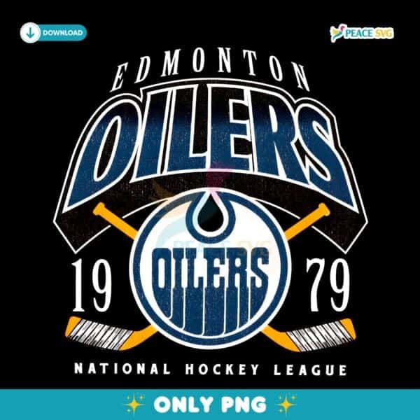 Vintage Edmonton Oilers Locker Room Retro 1979 Hockey PNG