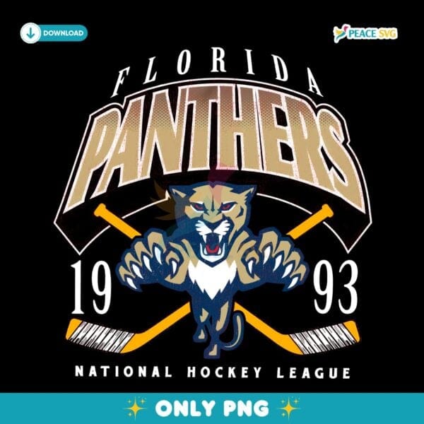 Vintage Florida Panthers Locker Room Retro 1993 Hockey PNG