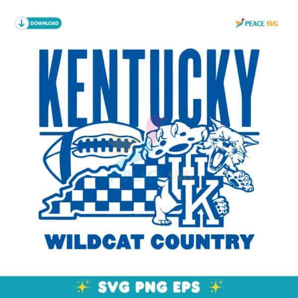 Vintage Kentucky Wildcat Country College Football Logo Mascot SVG