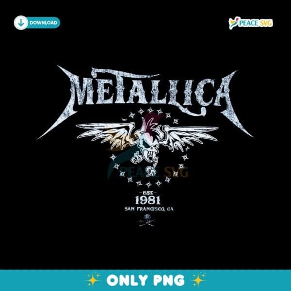 Vintage Metallica Est 1981 San Francisco Eagle Logo PNG