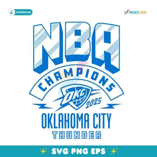 Vintage Okc Thunder 2025 Nba Champions Trendy SVG