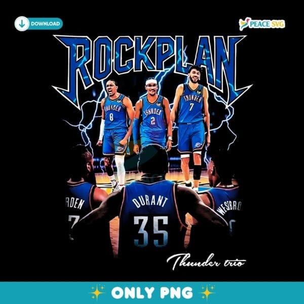 Vintage Rockplan Okc Thunder Trio Legends Nba Finals PNG
