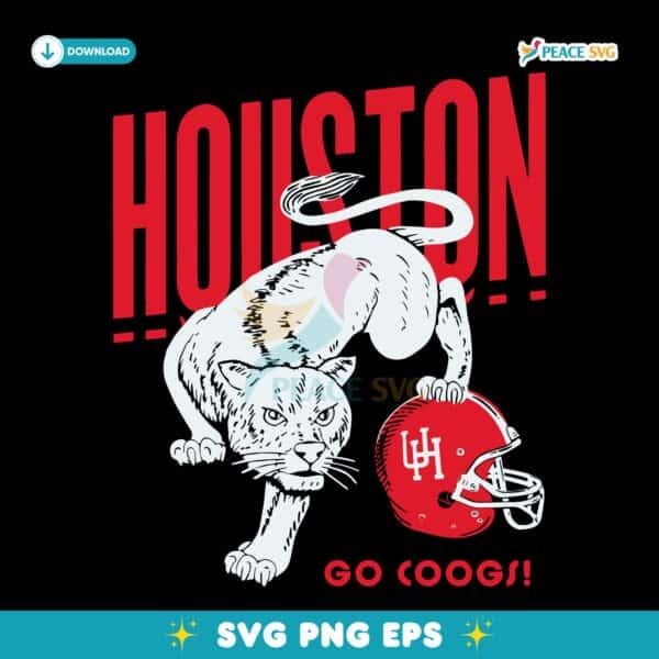 Vintage Throwback Houston Cougars Football Helmet Go Coogs  SVG