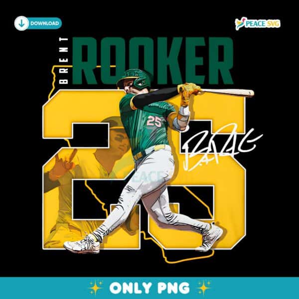 Brent Rooker Sacramento Baseball Player Number Graphic PNG