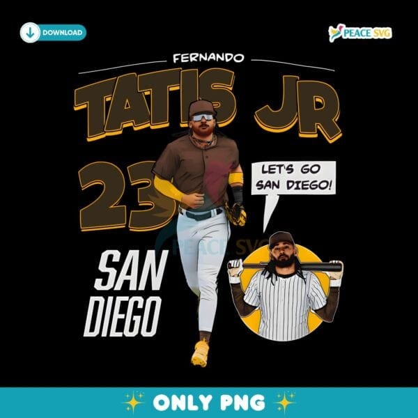 Fernando Tatis Jr San Diego Baseball Comic Style Fan Art PNG