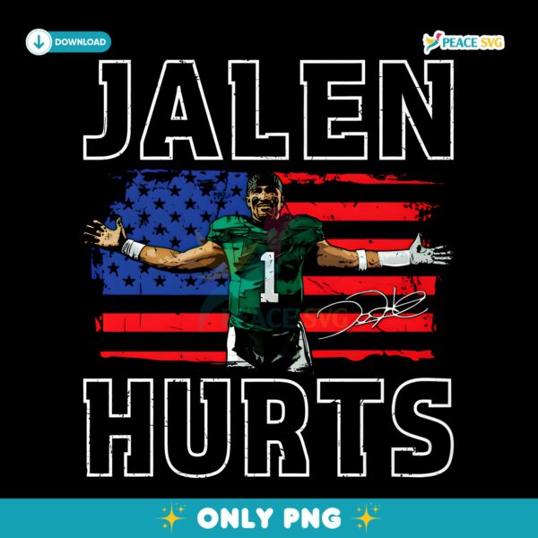 Jalen Hurts Philadelphia Football American Flag PNG