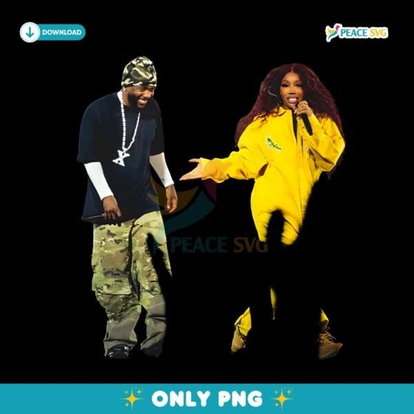 Kendrick Lamar And Sza Concert Vintage Style PNG