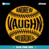 Andrew Vaughn Milwaukee Baseball Retro Yellow Stitched Ball SVG