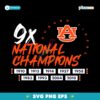 Auburn Tigers Football 9X National Champions SVG