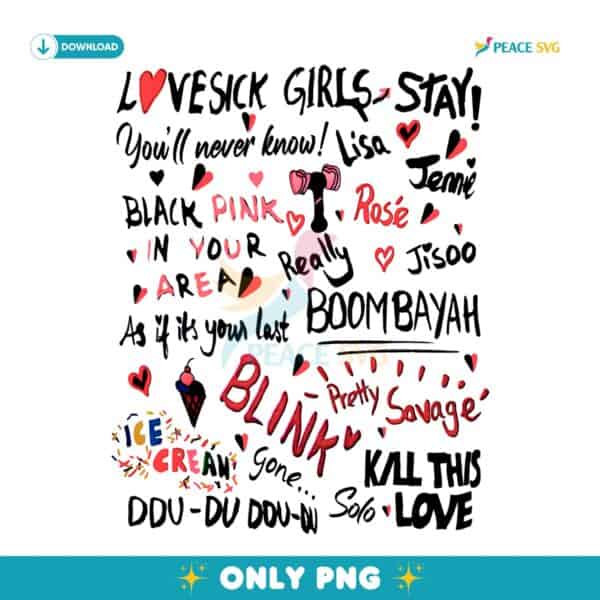Blackpink Album Tracklist Inspired World Tour PNG