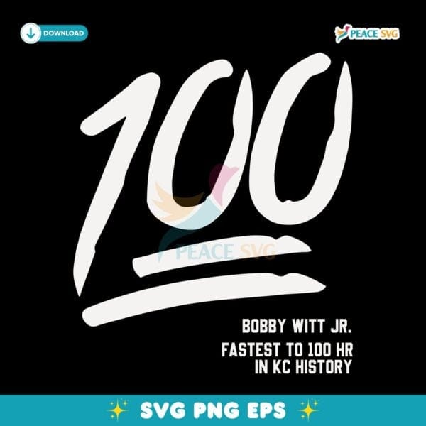 Bobby Witt Jr 100 Home Runs Kansas City Baseball SVG