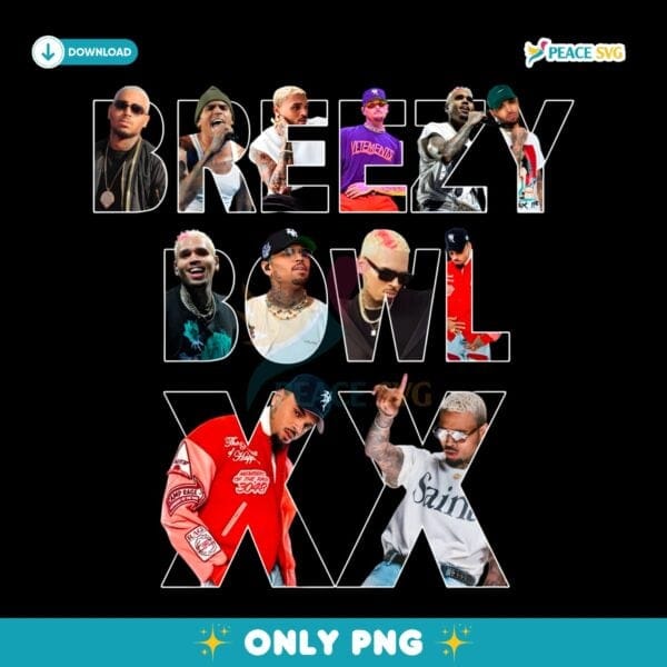 Breezy Bowl Xx Chris Brown Album Tour Digital Design Fan Gift Merch PNG