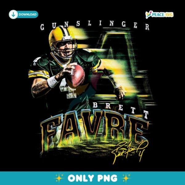 Brett Favre Green Bay Quarterback Gunslinger Grunge Graphic PNG