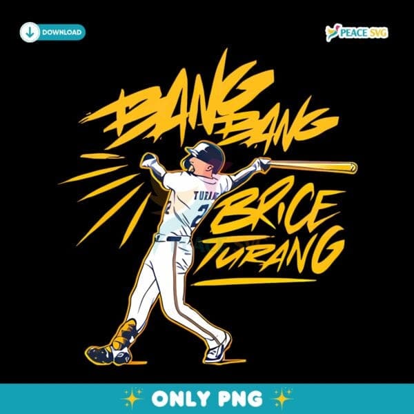 Brice Turang Bang Bang Milwaukee Baseball PNG