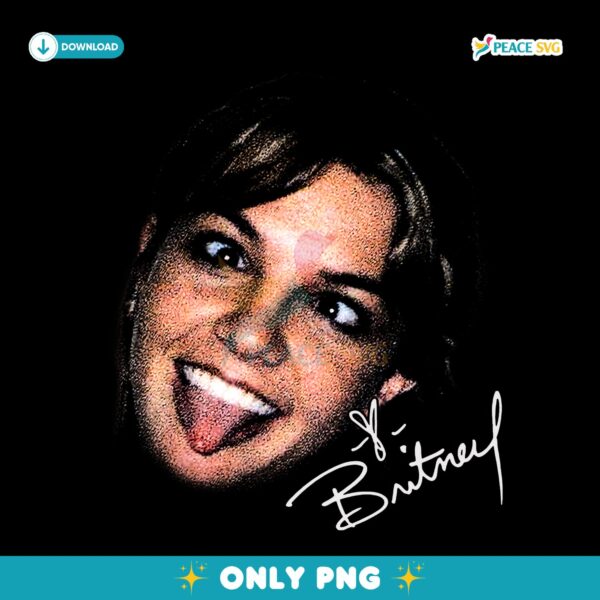 Britney Spears Playful Tongue Out Portrait Graphic PNG