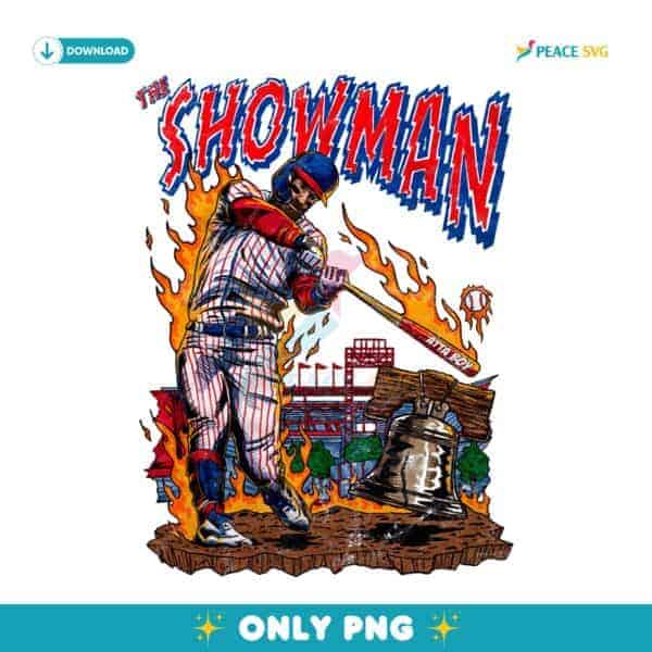 Bryce Harper The Showman Philadelphia Baseball Flaming Bat Liberty Bell PNG