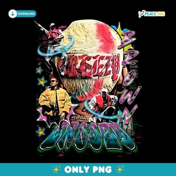 Chris Brown Breezy Album Bootleg Vintage Streetwear PNG