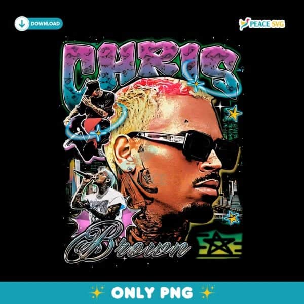 Chris Brown Retro Bootleg Hip Hop PNG