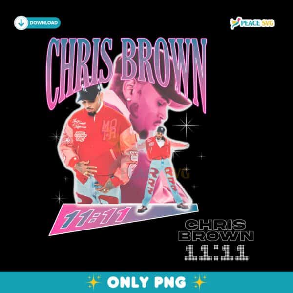 Chris Brown Starstruck 11 11 Retro Concert Graphic PNG