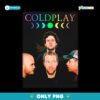 Coldplay Rainbow Moon Phases Vintage Band Portrait PNG
