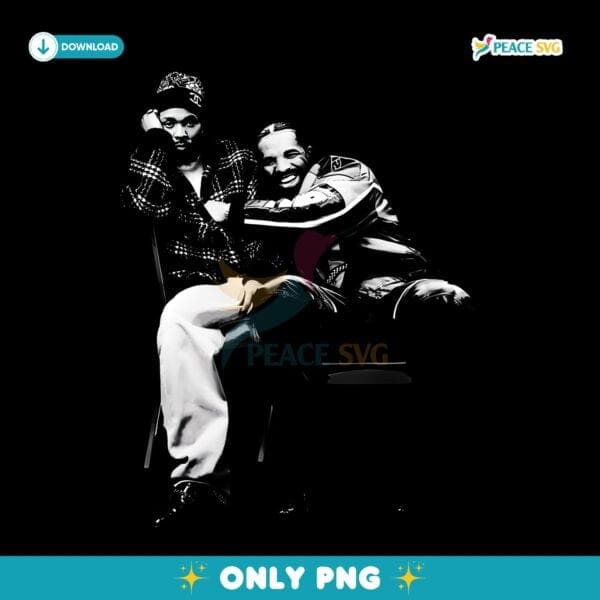 Drake And Partynextdoor Sitting Together In Monochrome Bond Moment PNG