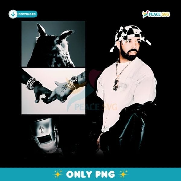Drake For All The Dogs Retro Collage Streetwear PNG