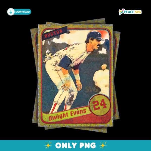 Dwight Evans Boston Baseball Trading Card Number 24 PNG