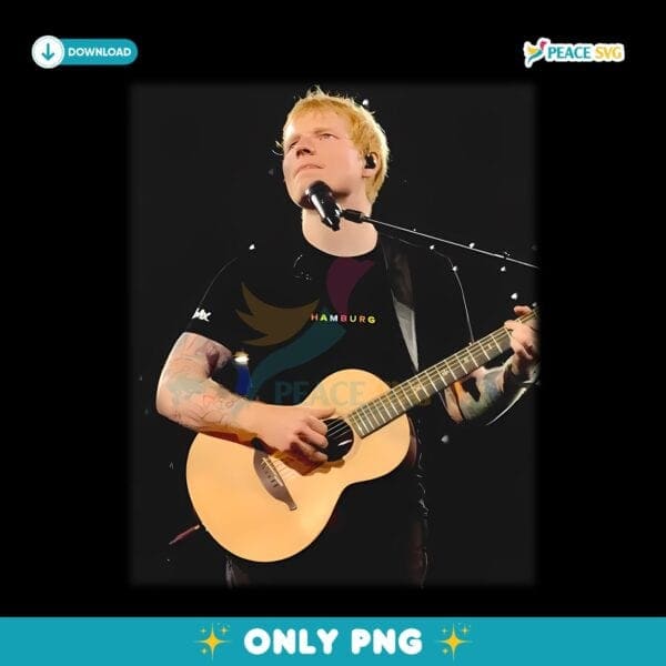 Ed Sheeran Live Performance Vintage Concert Guitar PNG