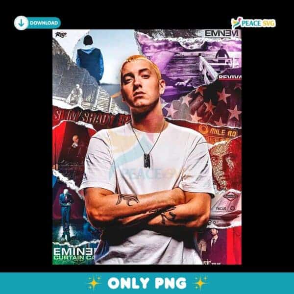 Eminem Collage Rap Album Cover Tribute Graphic PNG