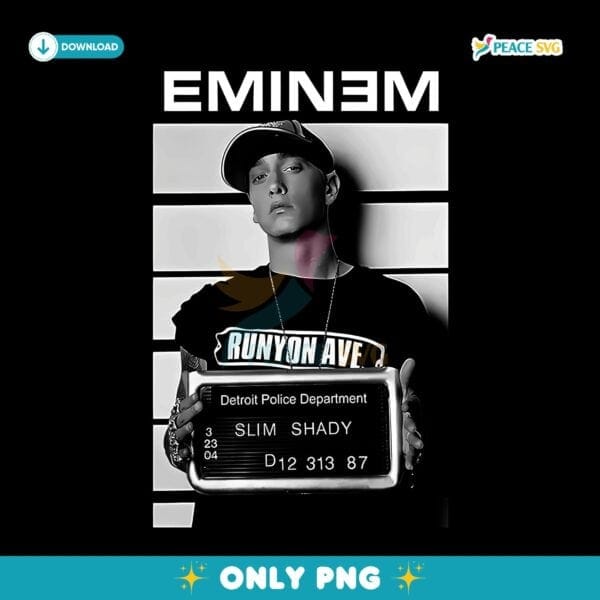 Eminem Slim Shady Mugshot Runyon Ave Rap PNG