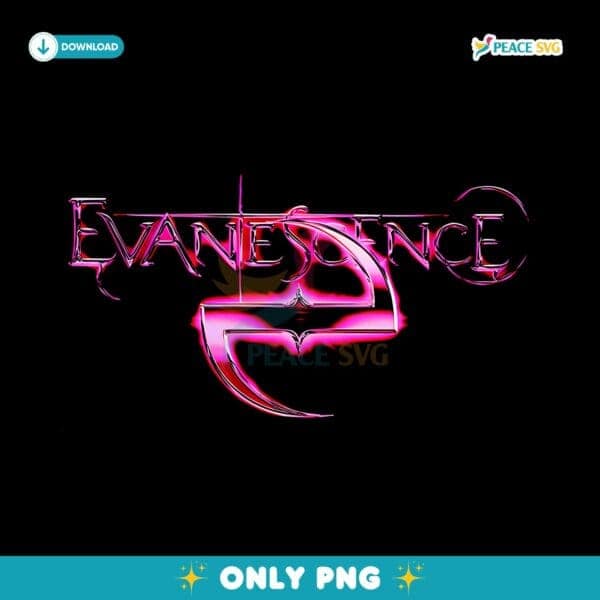 Evanescence Pink Glow Logo Gothic Rock Band Aesthetic PNG
