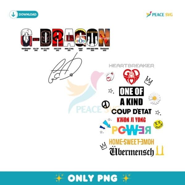 G Dragon Members Bootleg Vintage Graphic PNG
