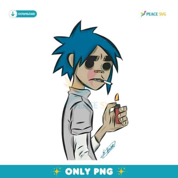 Gorillaz Stuart Pot Cartoon Character Smoking Lighter Fanart PNG