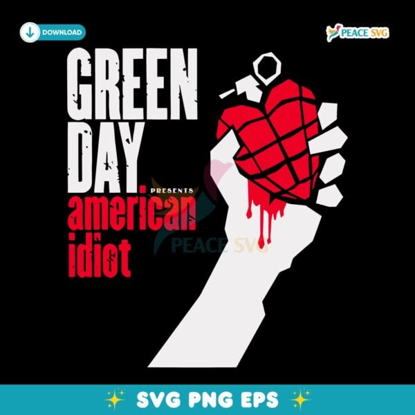 Green Day American Idiot Heart Grenade Album Cover SVG