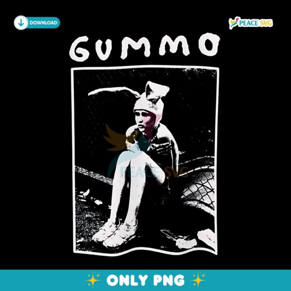Gummo Bunny Boy Sitting Fence Scene Black White Aesthetic Movie PNG