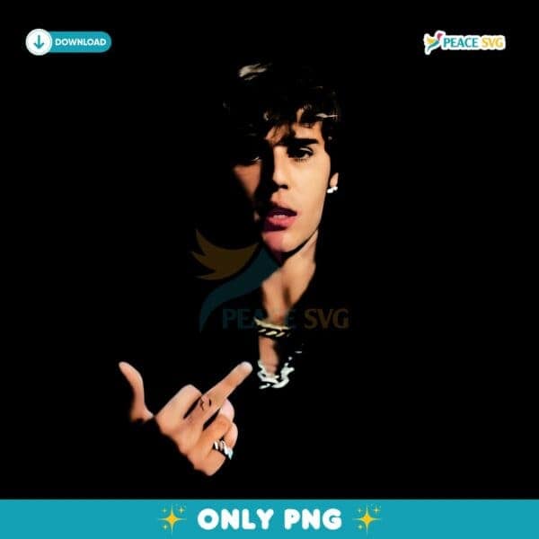 Justin Bieber Dark Mood Edgy Streetwear Album Style PNG