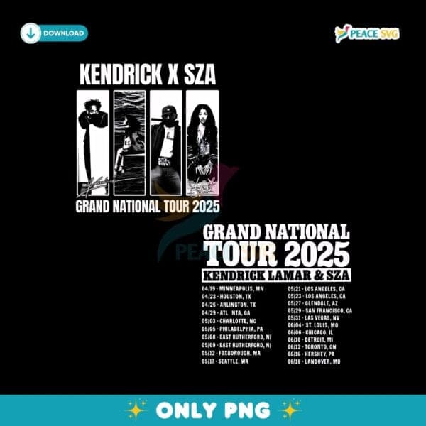 Kendrick Lamar Sza Grand National Tour 2025 Concert PNG